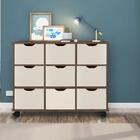 Nicho Organizador Ebano Toq Rústico C/ 9 Gavetas Off White -