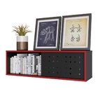 Nicho Organizador Moscou Com Porta De Correr Preto Vermelho