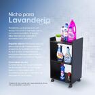 Nicho Organizador Móvel Multiuso Preto Para Lavanderia Com Ro