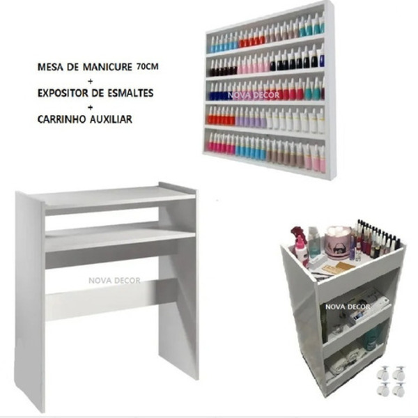Nicho Organizador Para Esmaltes C/ 5 Prateleiras Mdf Branco