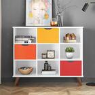 Nicho Organizador Retrô Branco 3 Gavetas Colorido Qmovi