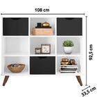 Nicho Organizador Retrô Branco 3 Gavetas Preto Qmovi