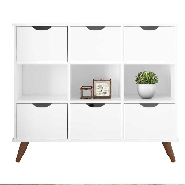 Nicho Organizador Retrô Branco 6 Gavetas Branco Qmovi