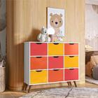 Nicho Organizador Retrô Branco 9 Gavetas Colorido Qmovi