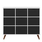 Nicho Organizador Retrô Branco 9 Gavetas Preto Qmovi