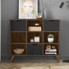 Nicho Organizador Retro Ebano Toq C/ 3 Gavetas Preto Kit Com