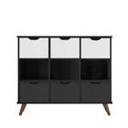 Nicho Organizador Retro Preto Com 6 Gavetas Branco/preto 108