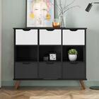 Nicho Organizador Retro Preto Com 6 Gavetas Branco/preto 108