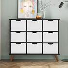 Nicho Organizador Retro Preto Com 9 Gavetas Brancas 108 X 92,