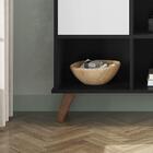 Nicho Organizador Retro Preto Com 9 Gavetas Brancas 108 X 92,