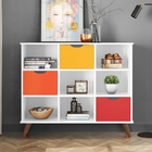 Nicho Organizador Retrô Yolanda Branco Com Gavetas Coloridas