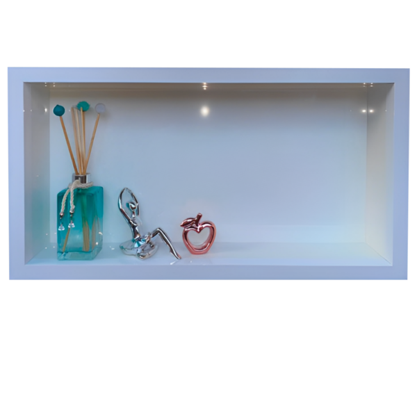 Nicho Original em Porcelanato Branco Polido Para Banheiro 60