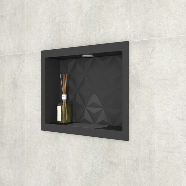 Nicho Para Banheiro Em Mármore Sintético Texturizado 40x30cm