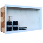 Nicho Para Banheiro em Porcelanato Branco Santorine 60x32cm
