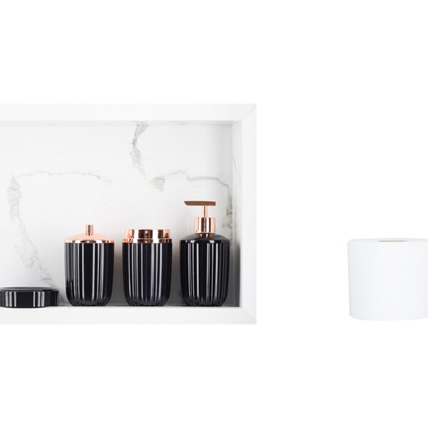 Nicho Para Banheiro Em Porcelanato E Porta Papel Higiênico -