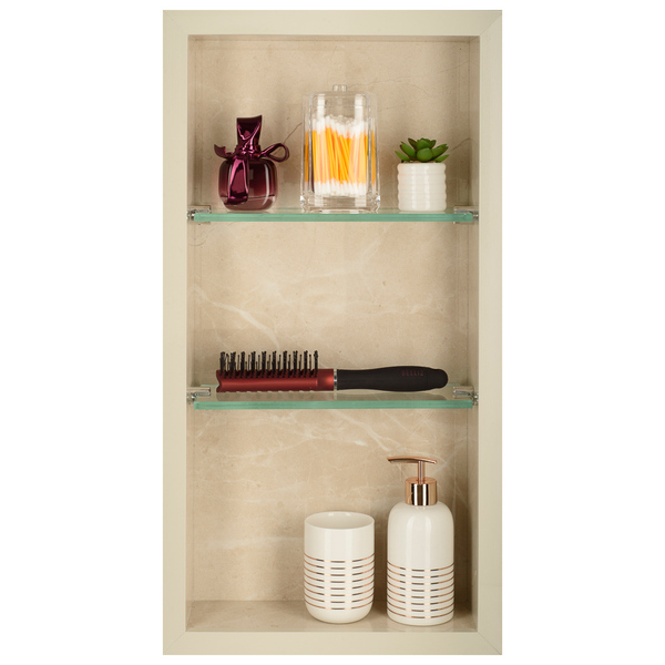 Nicho Para Banheiro Em Porcelanato Polido Com Prateleira De V