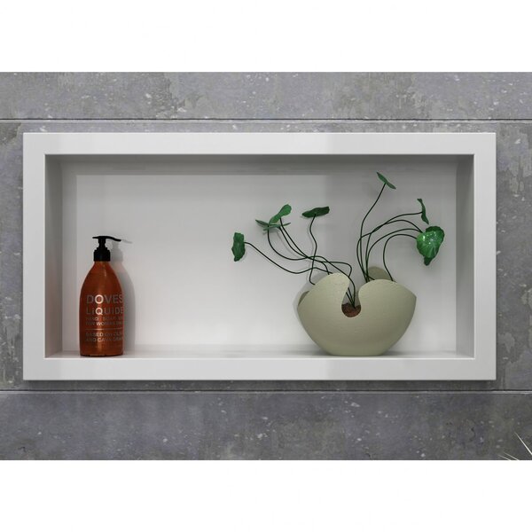 Nicho Para Banheiro Mármore Sintético 63x10x33cm  Branco