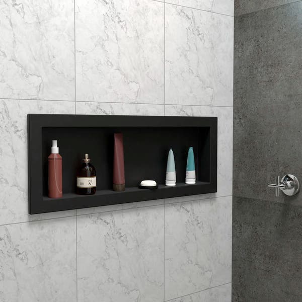 Nicho Para Banheiro Pedra 37x97cm Preto Fosco | Leroy Merlin