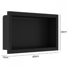 Nicho Para Banheiro Quadrado Grande Preto Fosco - Móveis Bosi