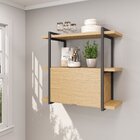 Nicho Para Cozinha 80cm Iron 3 Prateleiras E 1 Porta Espresso