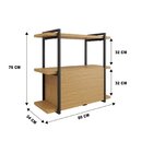 Nicho Para Cozinha 80cm Iron 3 Prateleiras E 1 Porta Espresso