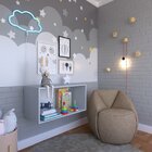 Nicho Para Quarto Infantil 80x40x40cm  Cinza Cristal