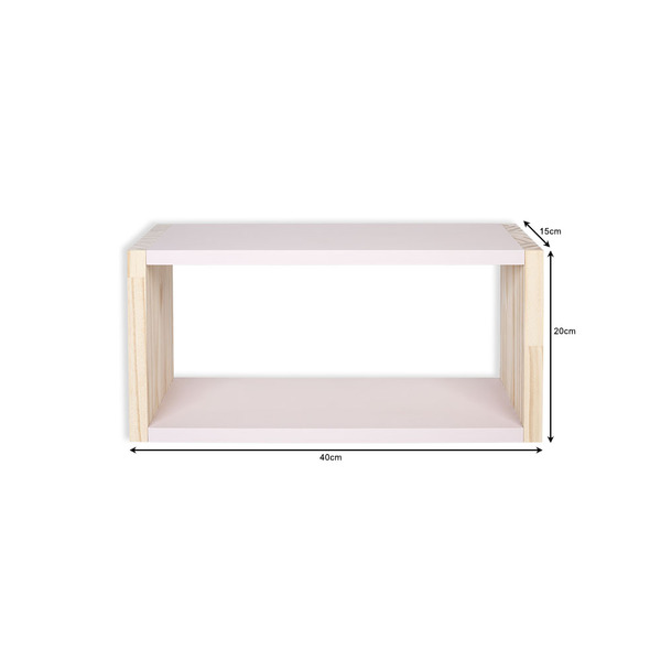 Nicho Parede Quarto Infantil Madeira Pinus E Mdf Rosa Milksha