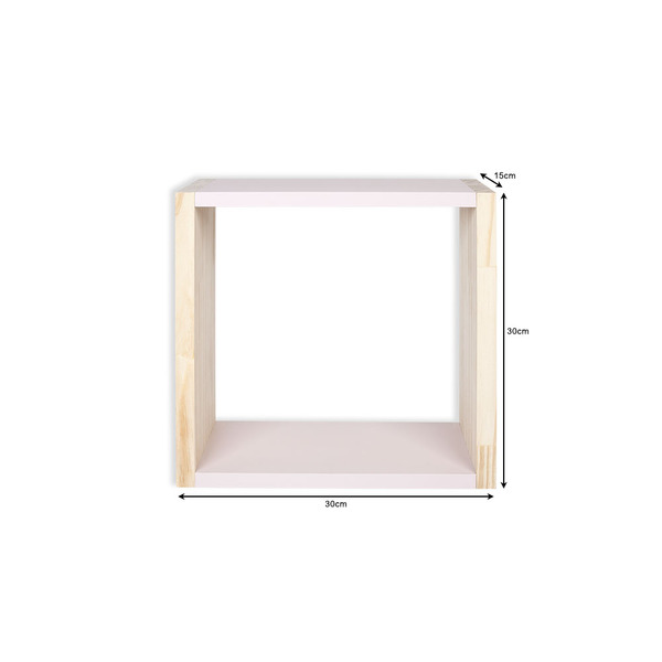 Nicho Parede Quarto Infantil Madeira Pinus E Mdf Rosa Milksha