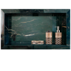 Nicho Porcelanato Borda Diamante Preto com Dourado 60x32cm