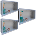 Nicho Porcelanato Branco Carrara 60x32cm Kit 3 Unidades