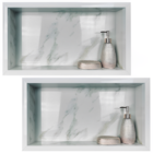 Nicho Porcelanato Branco Marmo Douro Polido 02 Unidades 60x32