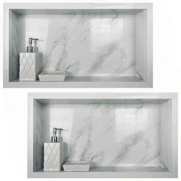 Nicho Porcelanato Branco Marmo Douro Polido 02 Unidades 60x32
