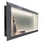 Nicho Porcelanato Branco Polido Borda Diamante LED 60x32cm