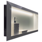 Nicho Porcelanato Branco Polido Borda Diamante LED 60x32cm