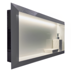 Nicho Porcelanato Branco Polido Borda Diamante LED 60x32cm