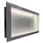 Nicho Porcelanato Branco Polido Borda Diamante LED 60x32cm