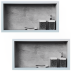 Nicho Porcelanato Para Banheiro Cinza Polido 60x32cm Kit 2 Un