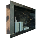 Nicho Porcelanato Preto Borda Diamante Premium 60x32cm