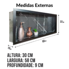 Nicho Porcelanato Preto Rajado Branco Polido 60x32cm