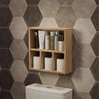 Nicho Porta Papel Organizador Para Banheiro Carvalho 40cm