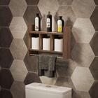 Nicho Porta Toalha Nogal Para Banheiro 45 X 30cm