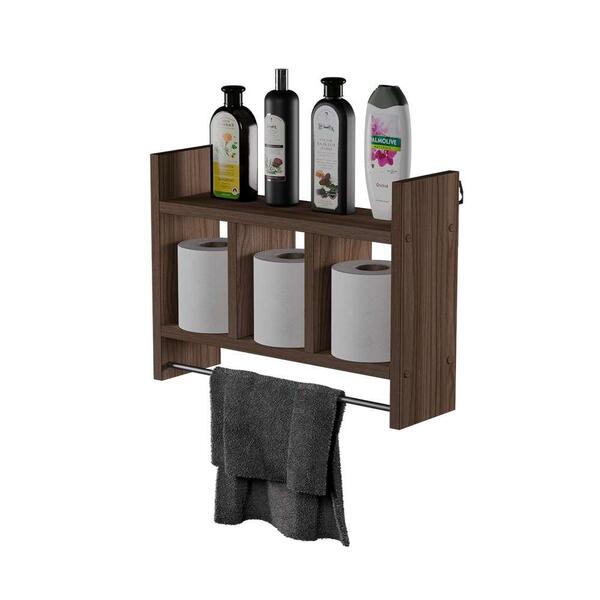 Nicho Porta Toalha Nogal Para Banheiro 45 X 30cm