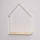 Nicho Prateleira Aramado Preto Metal Pinus Casinha 32x25x10 B