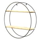 Nicho Prateleira Aramado Preto Metal Pinus Redondo 45x10