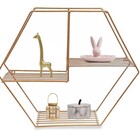 Nicho Prateleira Hexágono Aramado Cobre Rose