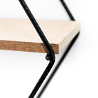 Nicho Prateleira Hexágono Armação De Metal Madeira Preto 40x1