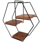 Nicho Prateleira Organizadora Hexagonal Pequena Steel Wood P