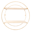 Nicho Prateleira Redondo Dourado Metal Aramado E Madeira - Cí