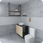 Nicho Preto Prateleira Suspensa Teto Banheiro Madeirado 60cm