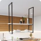 Nicho Preto Prateleira Suspensa Teto Cozinha Branca 1.20mt